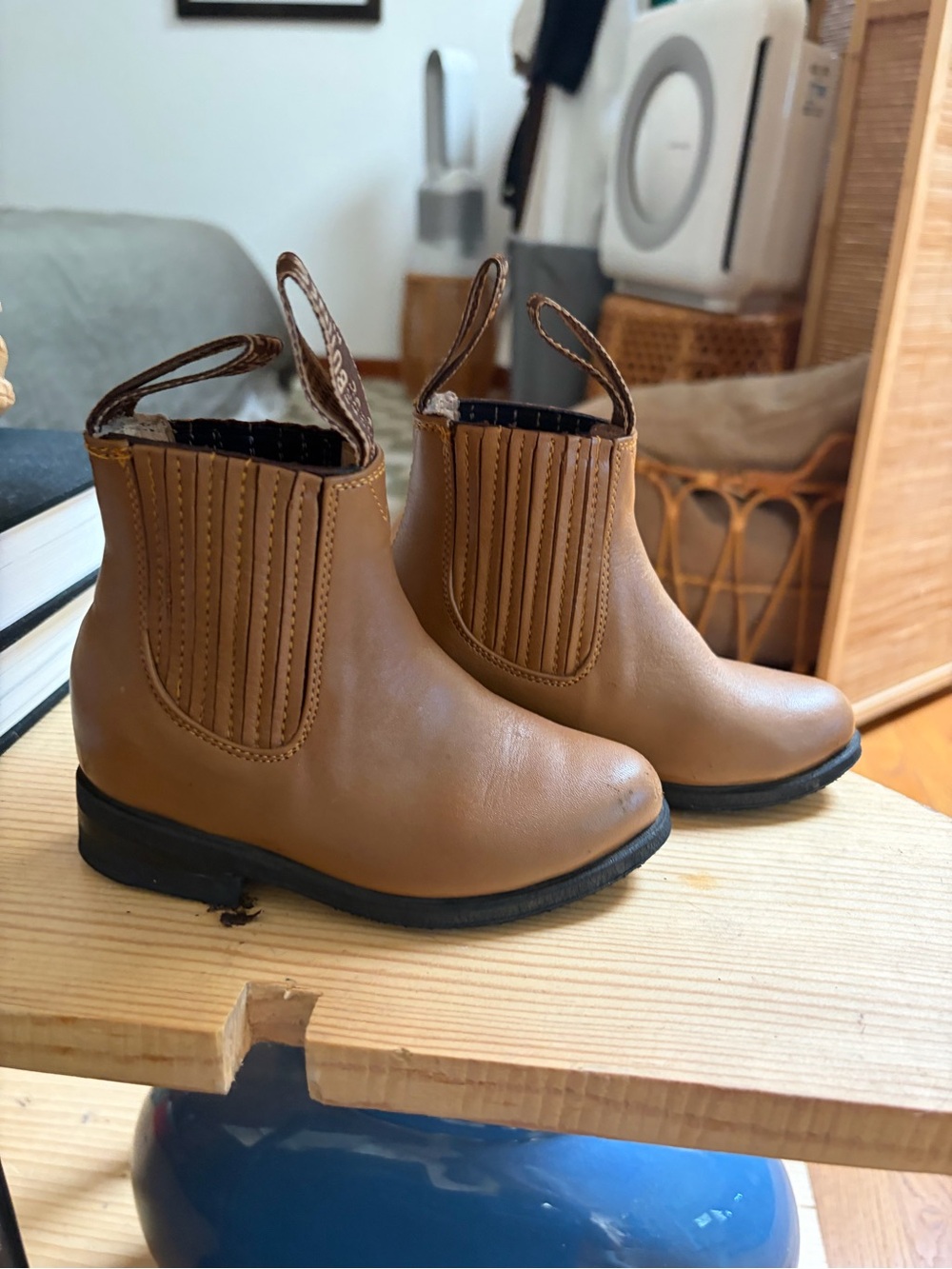 Kids Botines Leather Brown Chelsea Ankle Cowboy Boots